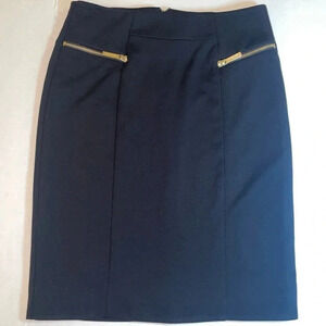 Michael Kors Black Skirt with Gold Zippers
